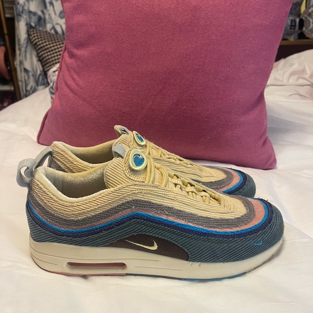 Nike Cream and Blue Sneakers Air Max 97